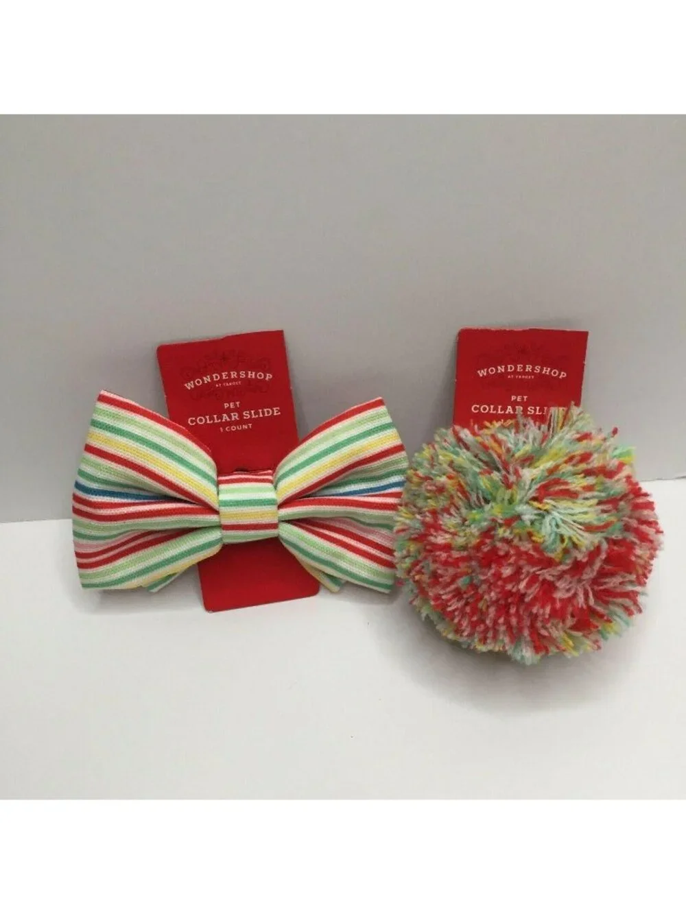 Wondershop Pet Rainbow Bowtie and Pom Collar Slide Dog Cat